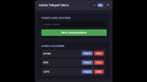 Teleport menu