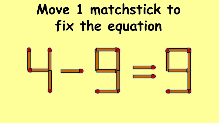 4-9=9 turn this wrong equation into correct | Match stick puzzle #254 | Puzzles with Answer
