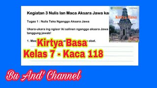 Nulis Teks Nganggo Aksara Jawa - Kirtya Basa Kelas 7 - Kaca 118