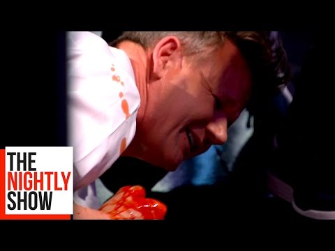 Gordon Ramsay Cuts His Finger in a Blender!