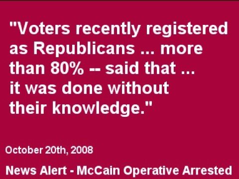 GOP Vote Fraud Arrest - McCain 2008