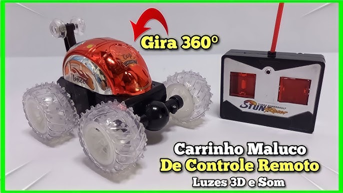 Carrinho Controle Remoto Maluco 360° Com Luz Brinquedo Infantil