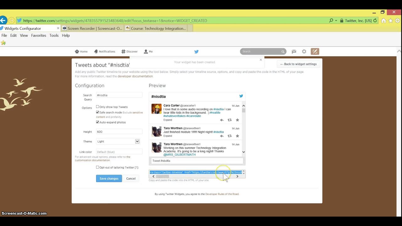 Embed a Twitter Feed 
