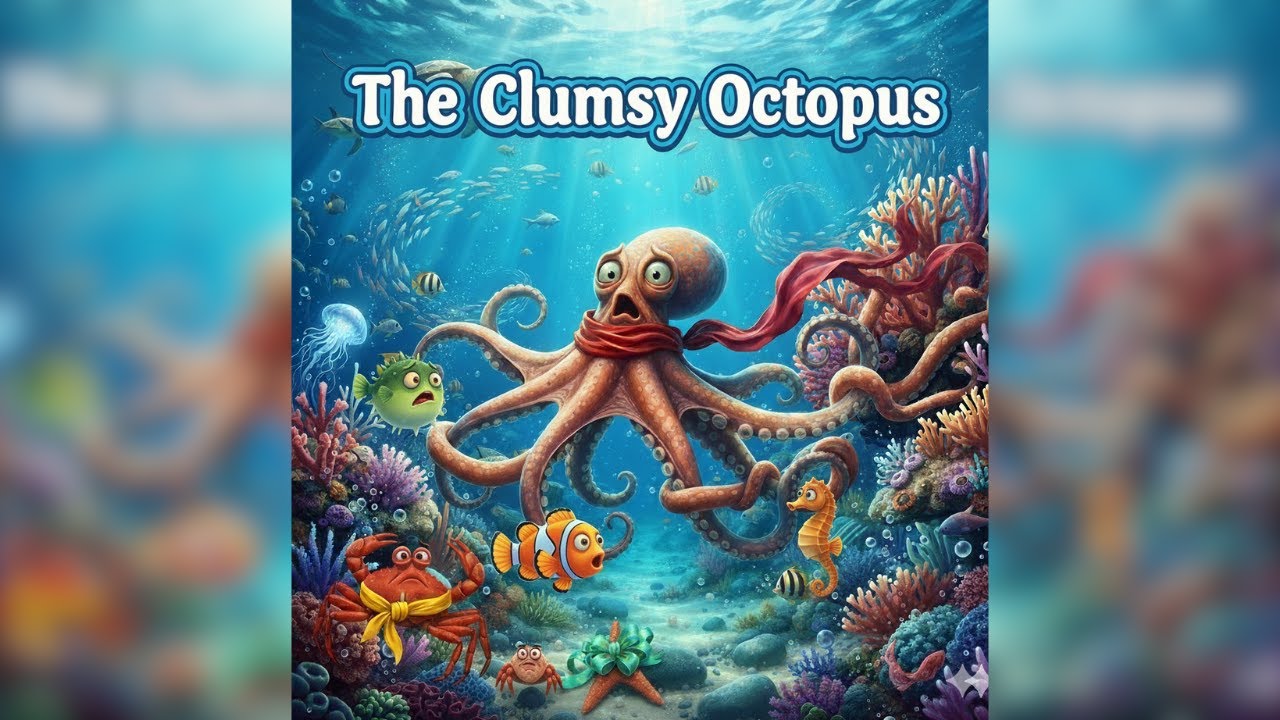 Неуклюжий осьминог I Моральная история на английском языке для детей I Сказка на ночь I