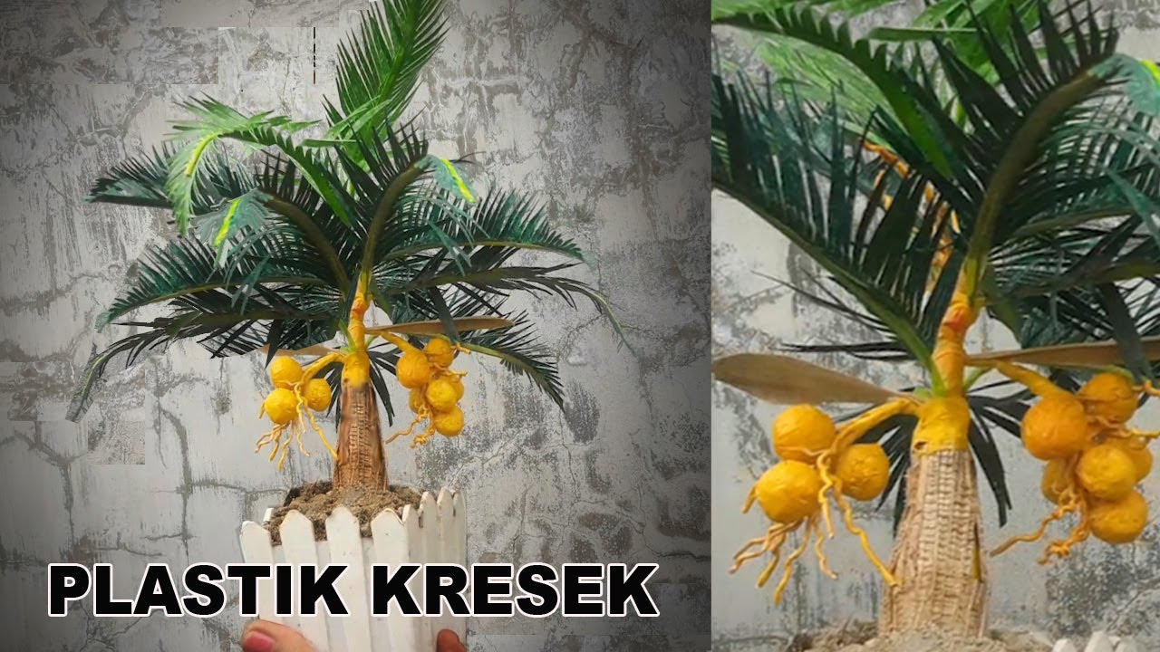 DIY Plastic ivory coconut tree- Pohon Kelapa Gading Plastik