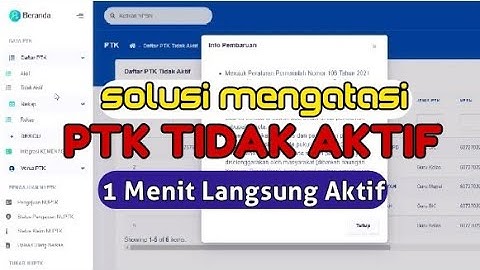 Cara Mengatasi PTK Tidak Aktif di Verval PTK