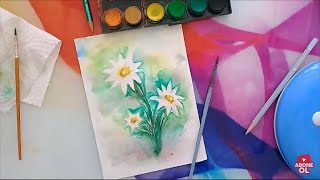 4.Ders /Suluboya Çiçek Nasıl Çizilir?