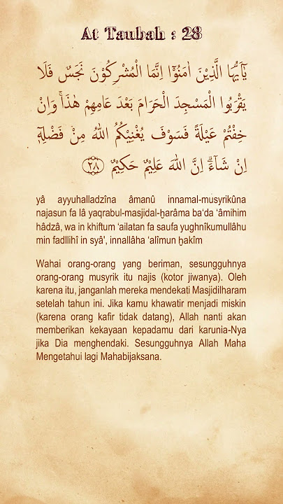 At Taubah ayat 28 #quran #quotes #story #selfreminder #tilawahquran