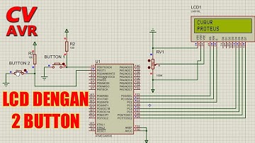 PROGRAM ON/OFF LCD 16x2 DENGAN ATMEGA 8535 CVAVR | 2 INPUT/BUTTON