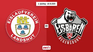 5. Spieltag DEL2 | EV Landshut vs. Eisbären Regensburg | Game Highlights