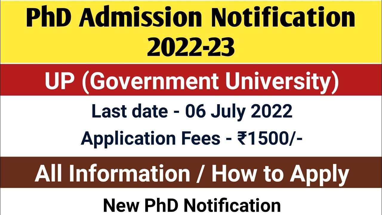 phd admission latest notification