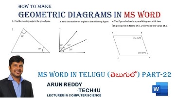 MS WORD TELUGU PART - 22 | HOW TO PREPARE GEOMETRIC QUESTION PAPER IN TELUGU | GEOMETRIC DIAGRAMS |