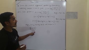 Form partial differential equation by eliminating arbitrary constant a ,b from z=a log[b(y-1)/1-x]