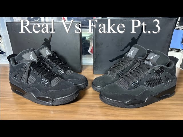 Air Jordan 4 Black Cat Real Vs Fake Pt.3 with Latest Fakes 