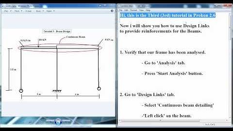 Prokon 2.6 Tutorial 3 - Design Links - Beams