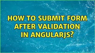 How to submit form after validation in angularjs?