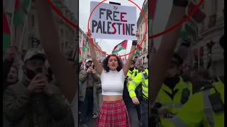 A Brave Lady Raises Her Voice for Palestine 🇵🇸 | London Protest for Freedom  #gaza #trending #shorts