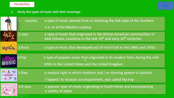 Grade 9 English Unit 5 lesson 1: I love music!