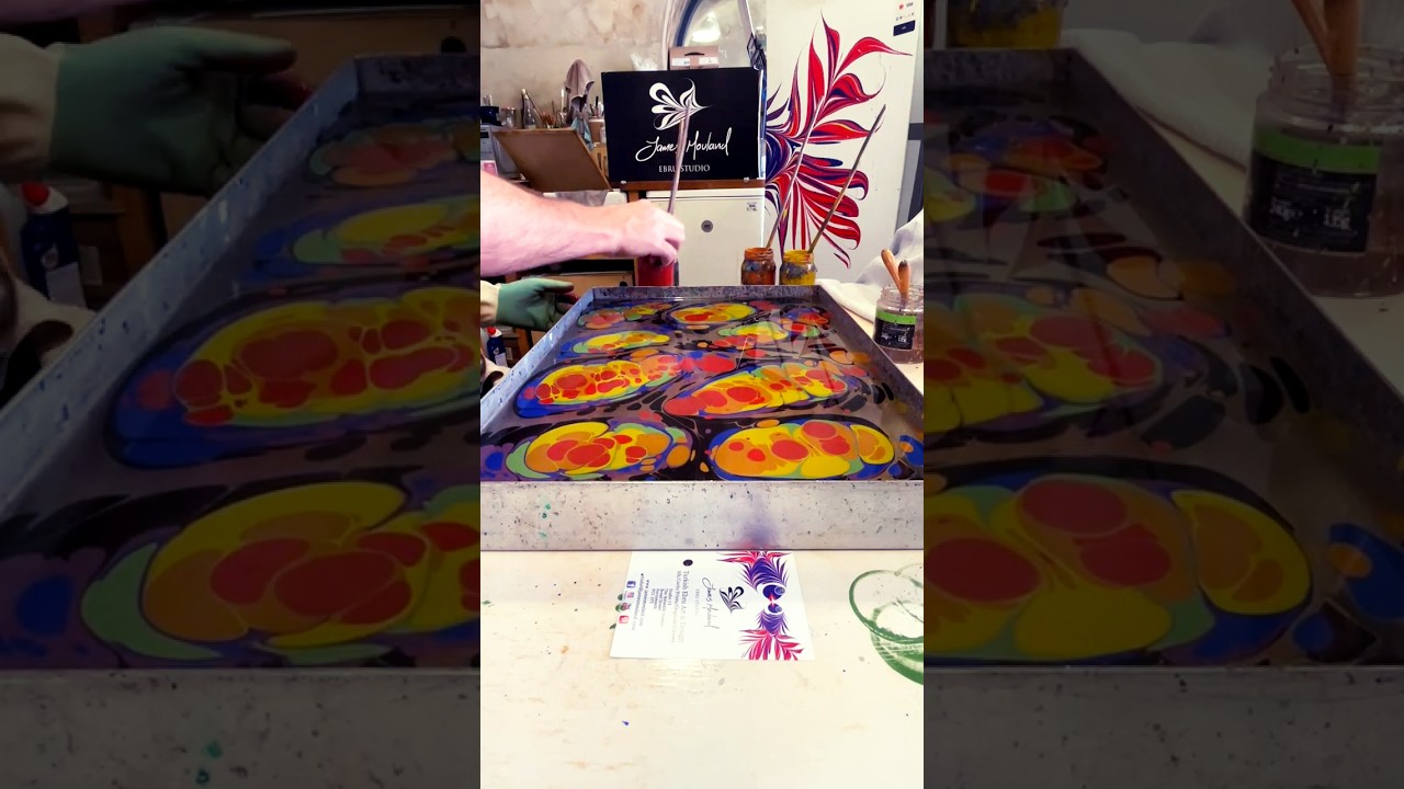 Satisfying Rainbow Spirit Swirl| Full Process Visual ASMR ✨Paper Marbling Magic