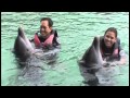 Dolphin Swim with Foot Push at Dolphin Encounters Blue Lagoon, Bahamas