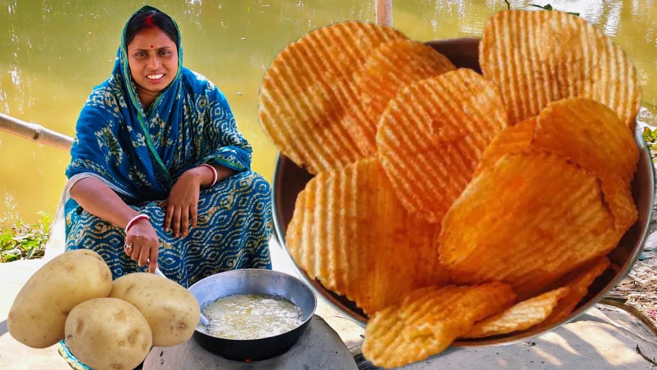রোদে দেওয়া ও সিদ্ধ করার ঝামেলা ছাড়া একদম দোকানের মতো মুচমুচে আলুর চিপস রেসিপি | chips recipe 