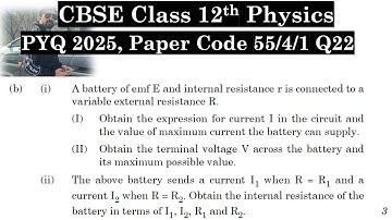 Class 12th Physics | Answer Key 2025 | CBSE Board | PYQ 2025 | Paper Code 55-4-1 | Set 1 | Q22