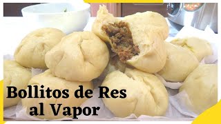 Bollitos al Vapor Rellenos de Carne de Res