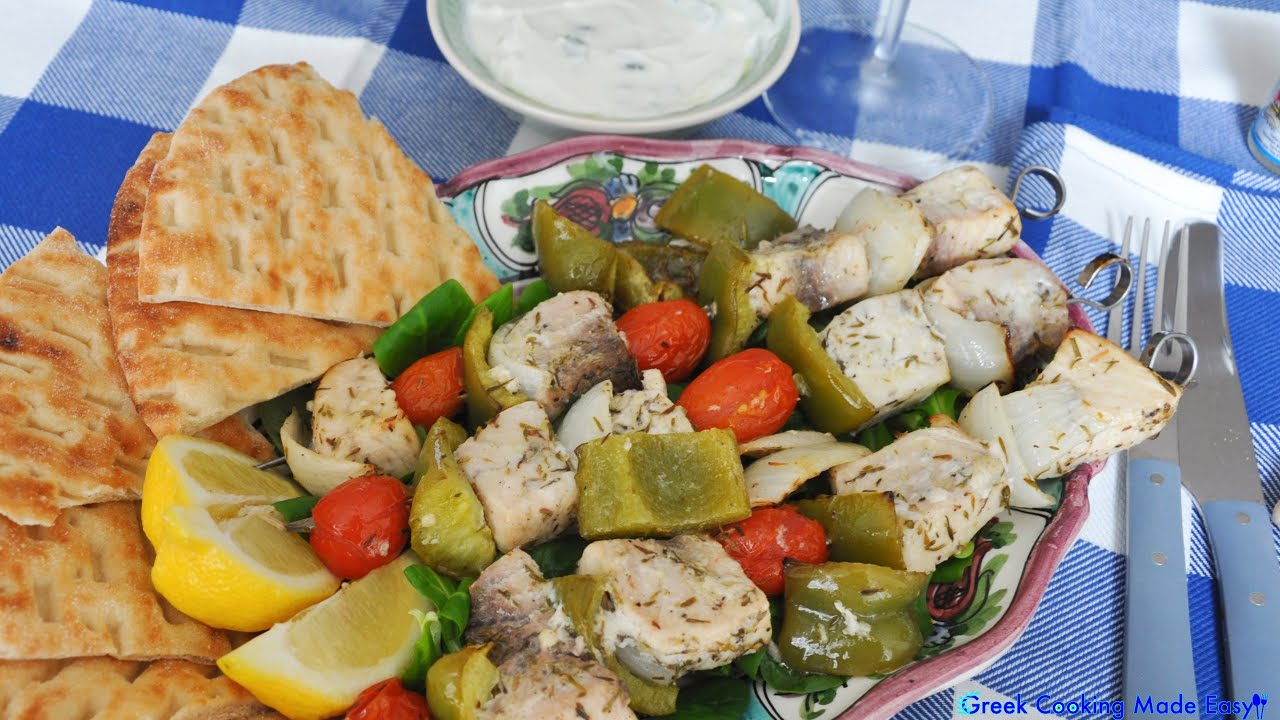 Swordfish Souvlaki Skewers by Stratis - Ξιφίας Σουβλάκι του Στράτη | Greek Cooking Made Easy