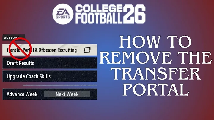How to Turn Off and Remove the Transfer Portal in College Football 26 | CFB 26