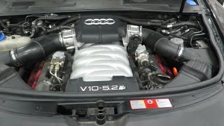 Audi S6 - Lamborghini V10 oil leaks and carbon clean - Part 1