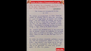 Article writing on  problem of unemployment l article writing class 6/7/8/9/10/11/12
