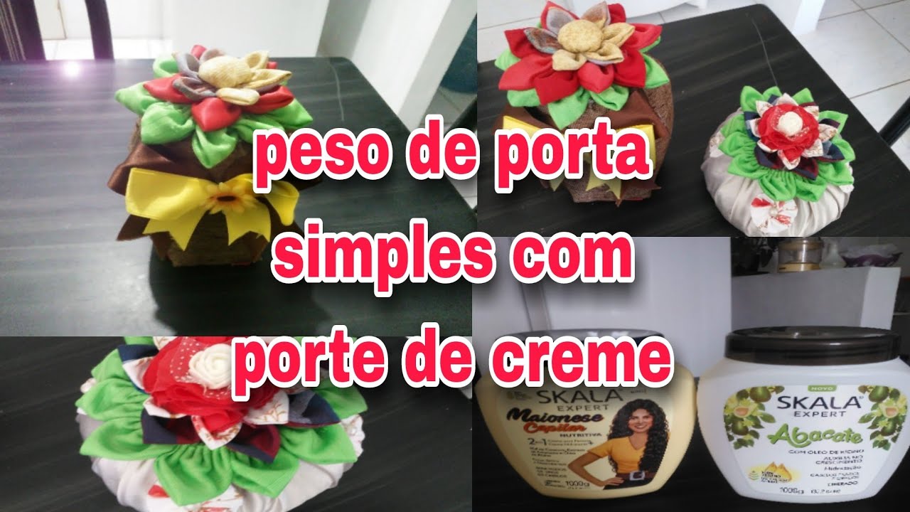 Peso de porta  feito com pote de  creme de cabelo . #@terezinhasilva3254