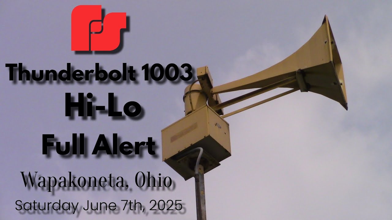 Federal Signal Thunderbolt 1003 Hi-Lo Siren Test @ Wapakoneta, Ohio