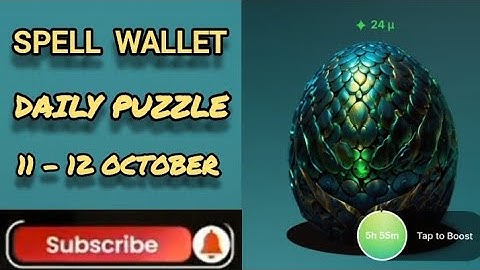Spell Wallet Daily Puzzle 11 & 12 October | SpellWallet Today Puzzle | Spell Wallet Secret codes