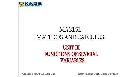 MA3151-Matrices and Calculus -Eulers Theorem