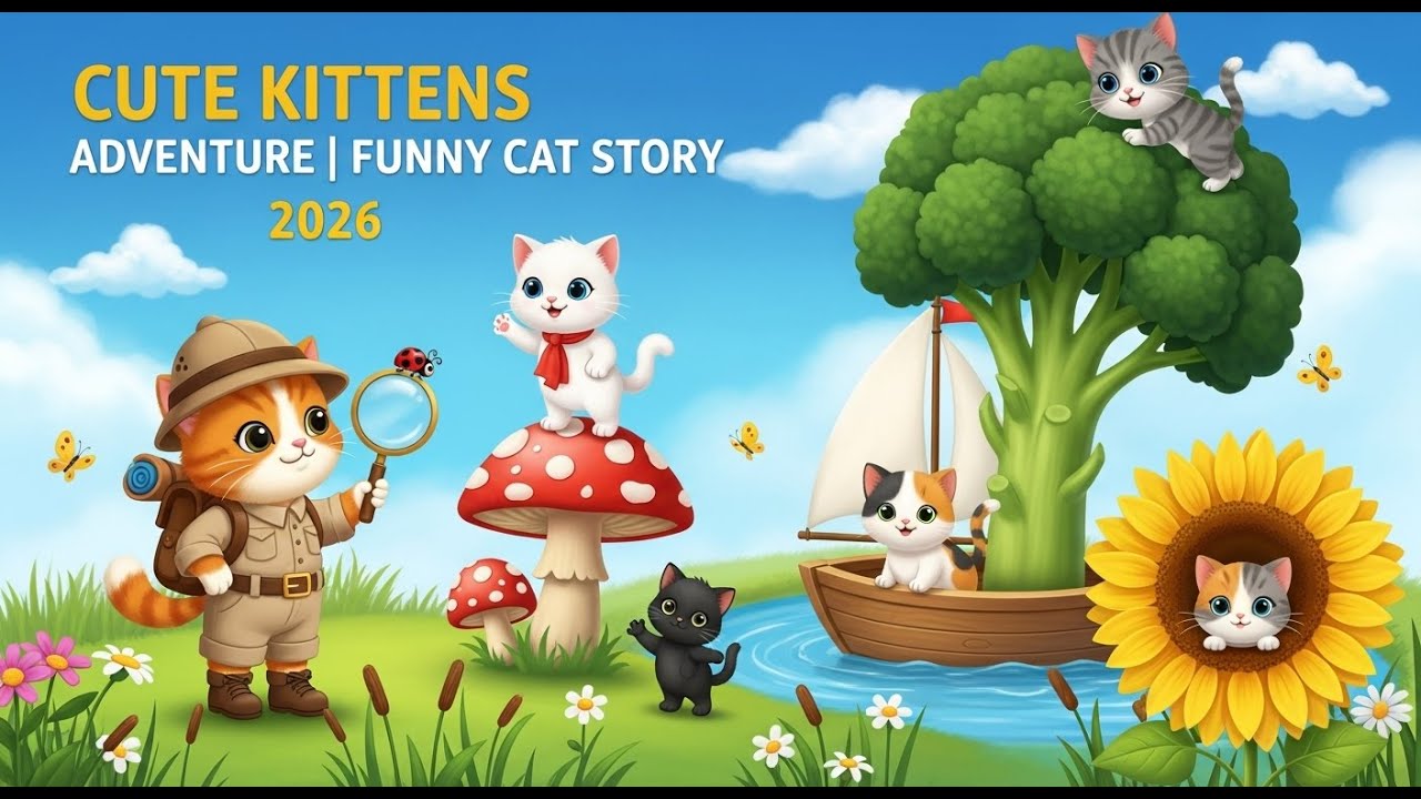 Cute Kittens Adventure 🐱 | Funny Cat Story 2026 ✅ 