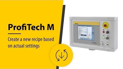 Control system ProfiTech M: Create a new recipe based on actual settings