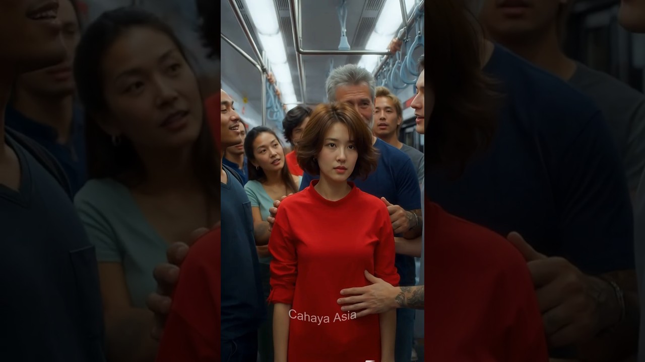 beautiful lady in a packed tokyo metro #subway #japan #shibuya
