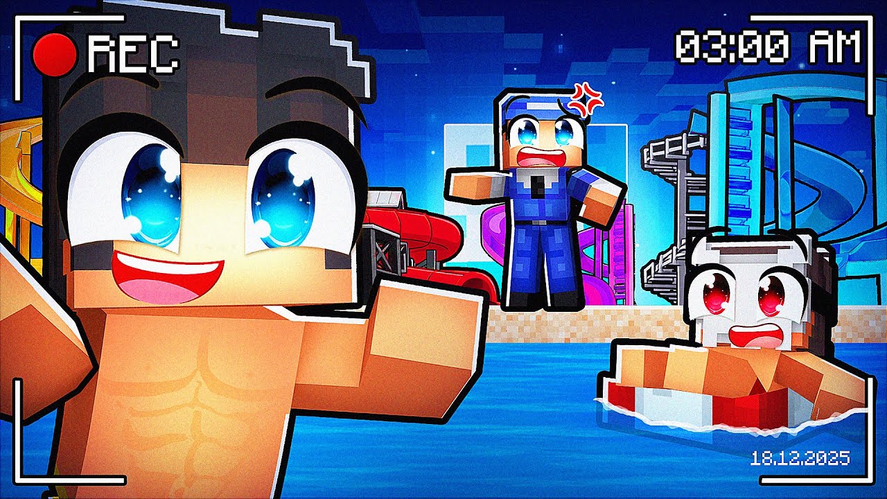 Gece Gizlice AQUAPARKTA Kaldık! 🛝🌊 | Minecraft