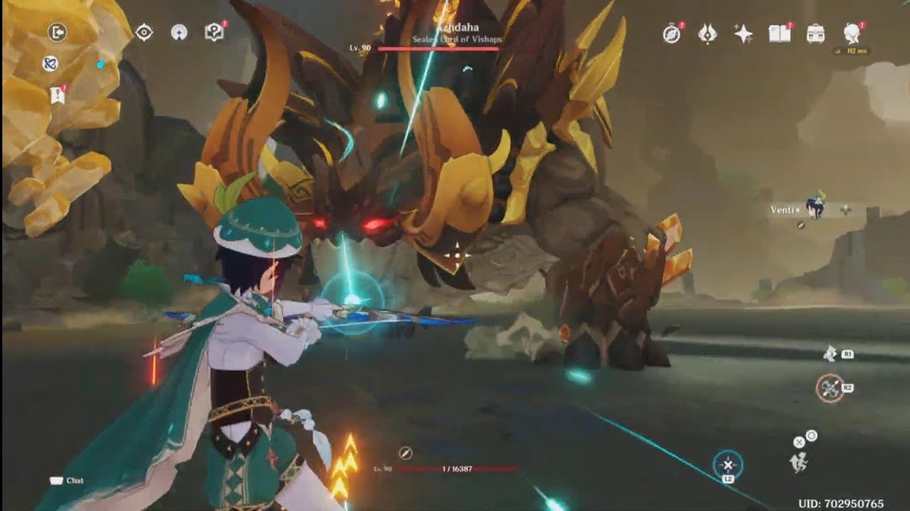 1 HP Venti vs Azhdaha | Genshin Impact