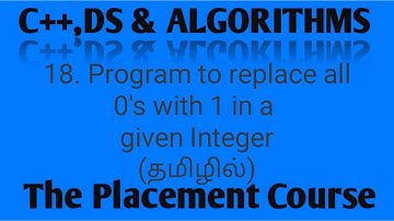 C++ Program to replace all 0