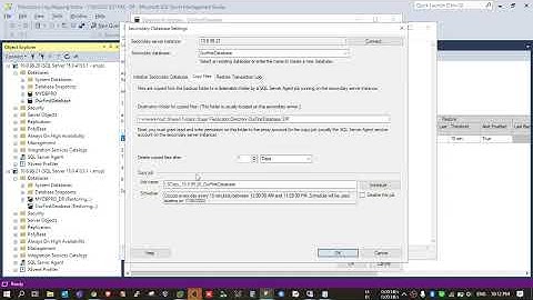 Configuring log shipping in MS SQL 2019 Server