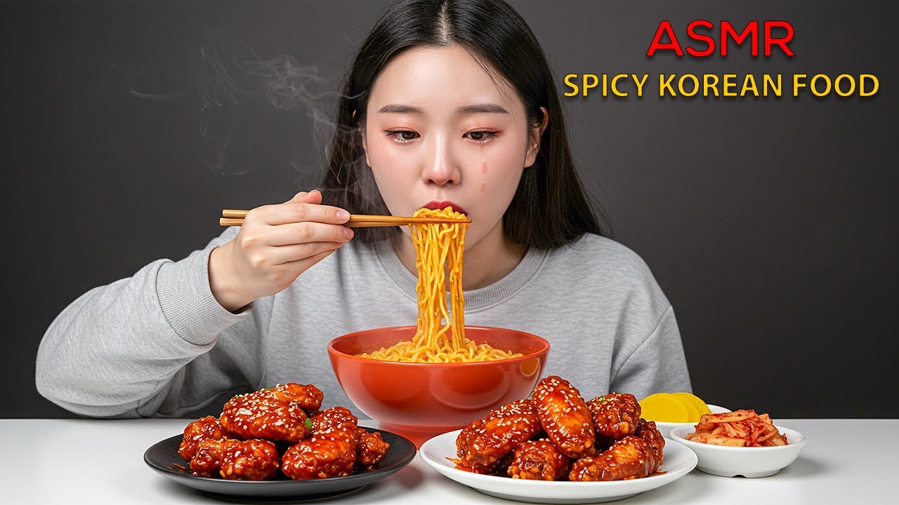 ASMR MUKBANG | This is Real Spicy South Korean Chicken Leg Piece Mukbang Video | MerryMoon MukBang