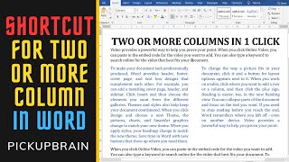 How to make two columns in Word in just 1 click 🚀