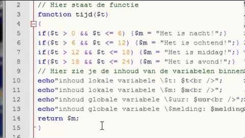 B3PHP Lokale en globale variabelen