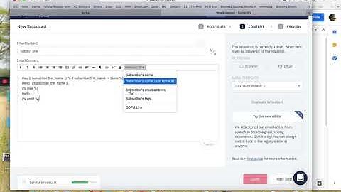 Sending a broadcast using Convertkit