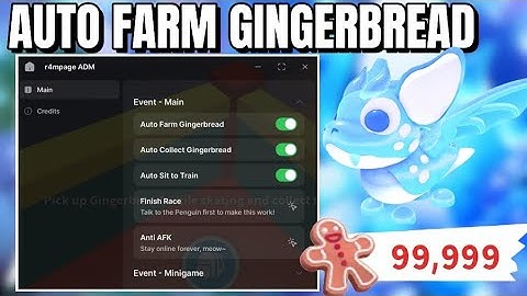 NEW Adopt Me! Roblox Script | Auto Farm Gingerbread, Auto Sit to Train, Auto Collect Gingerbread