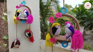 DIY Woolen Bird Wall Hanging|Yarn Bird Craft|Room Decor|How to Make Woolen Birds|Best Out of Waste