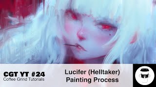 Lucifer (Helltaker) Painting Process   'How do you make money in Art?' (CGT YT #24)