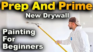 How To Prep And Prime New Drywall - Dust Removal And PVA Primer Before Painting (STEP BY STEP)